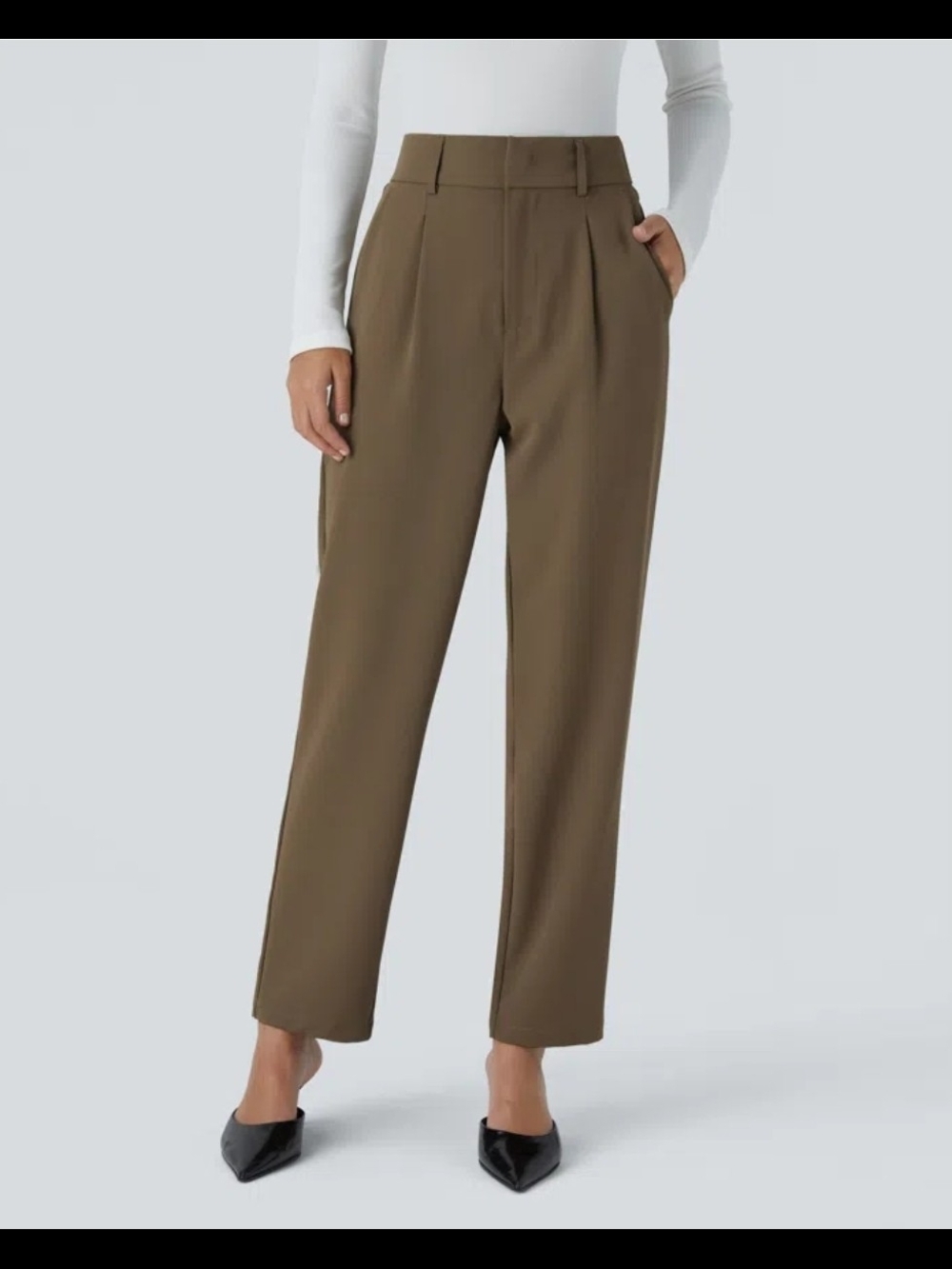 NWOT Halara Flex™ High Waisted Pocket Solid Work Tapered Pants Sz M Tall (201B8)